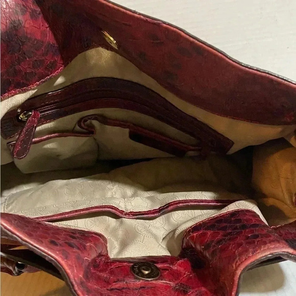 Michael kors burgundy Hamilton Python leather crossbody handbag - Picture 6 of 10